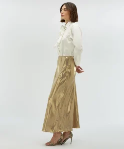 LEONA high waist fitted rok - gold