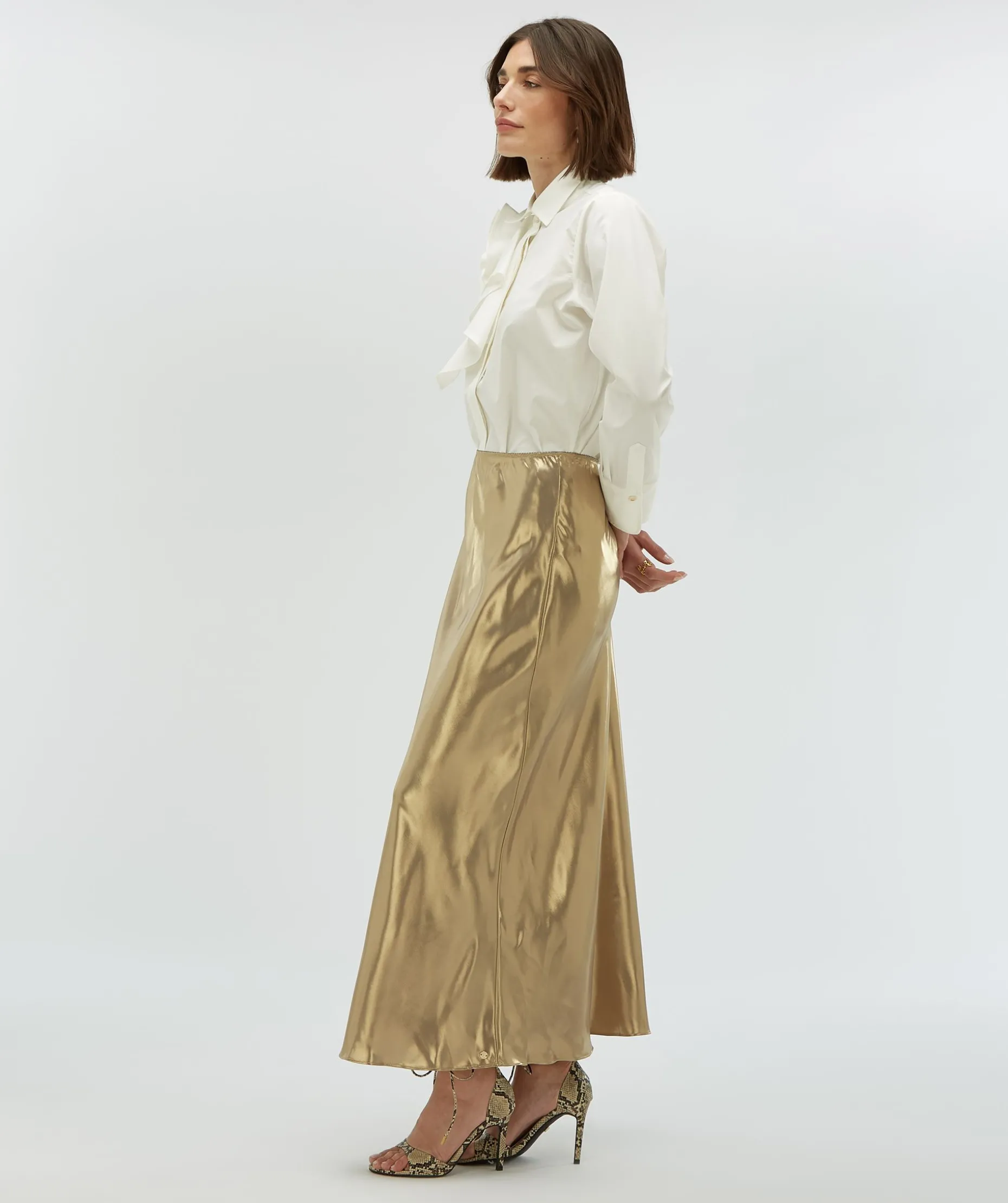LEONA high waist fitted rok - gold