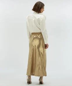 LEONA high waist fitted rok - gold