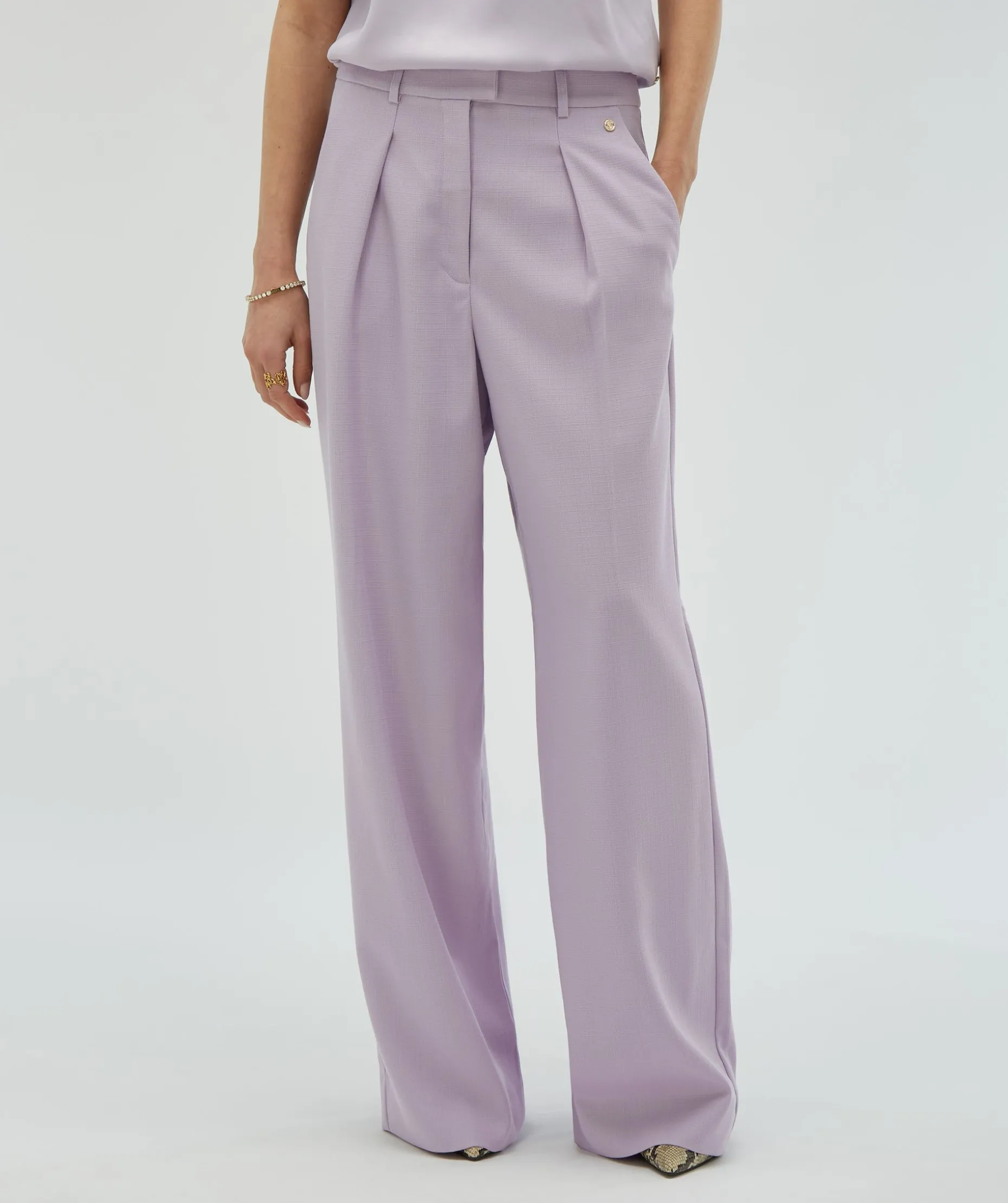 LIA high waist wide leg pantalon - lilac