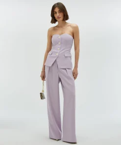 LIA high waist wide leg pantalon - lilac