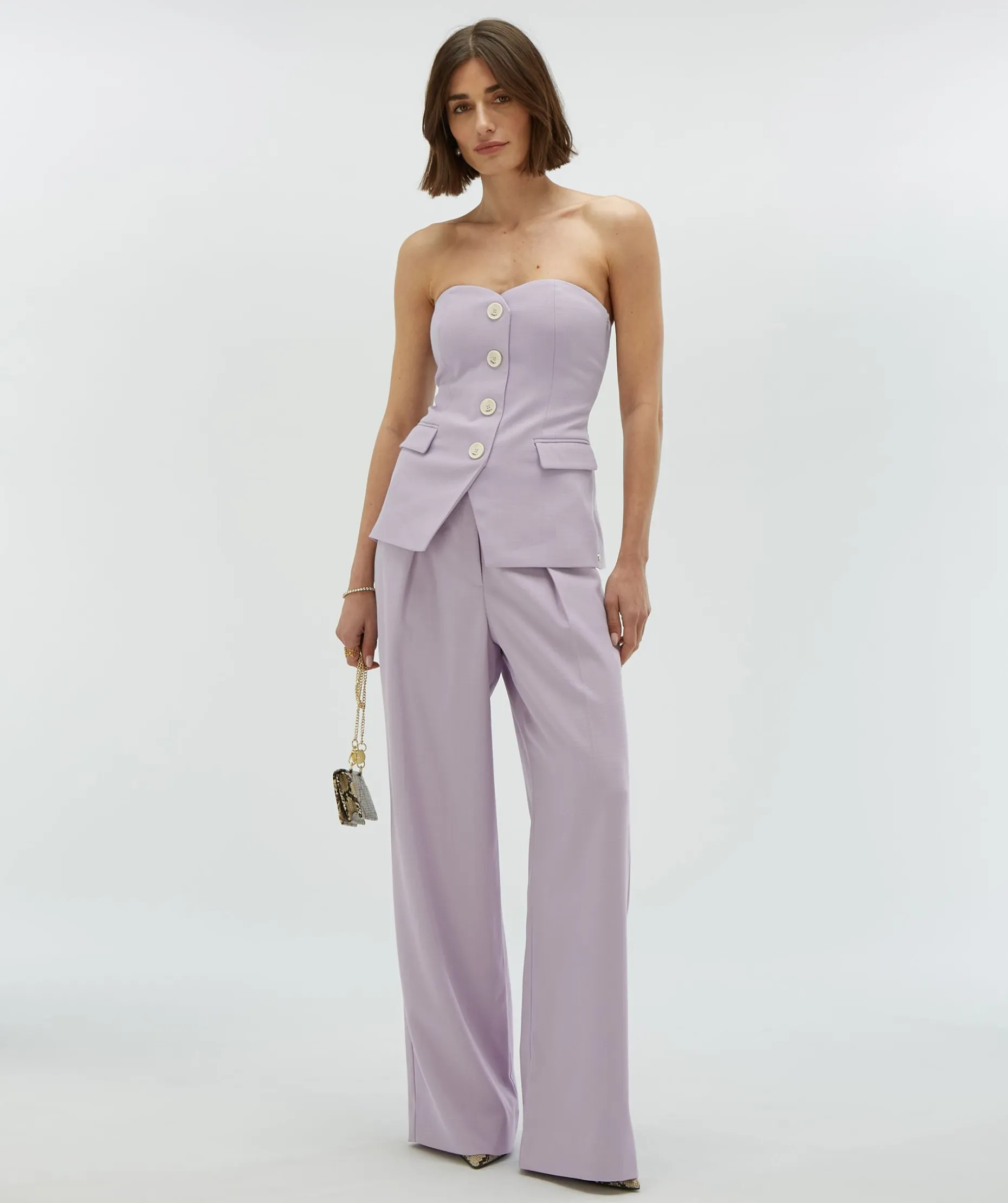 LIA high waist wide leg pantalon - lilac