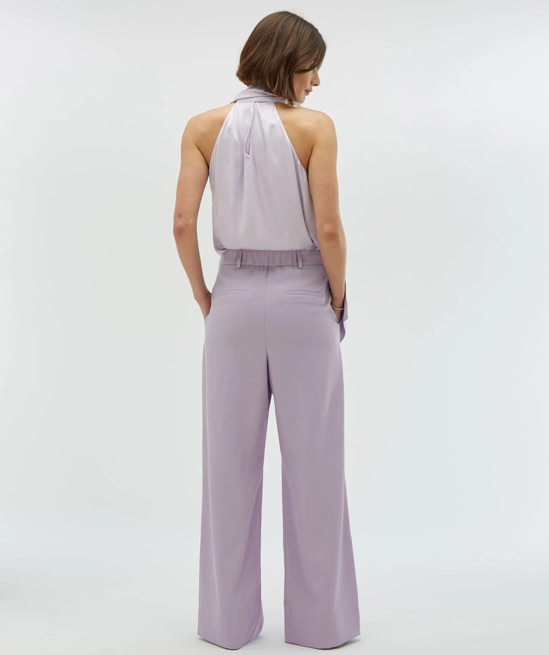 LIA high waist wide leg pantalon - lilac