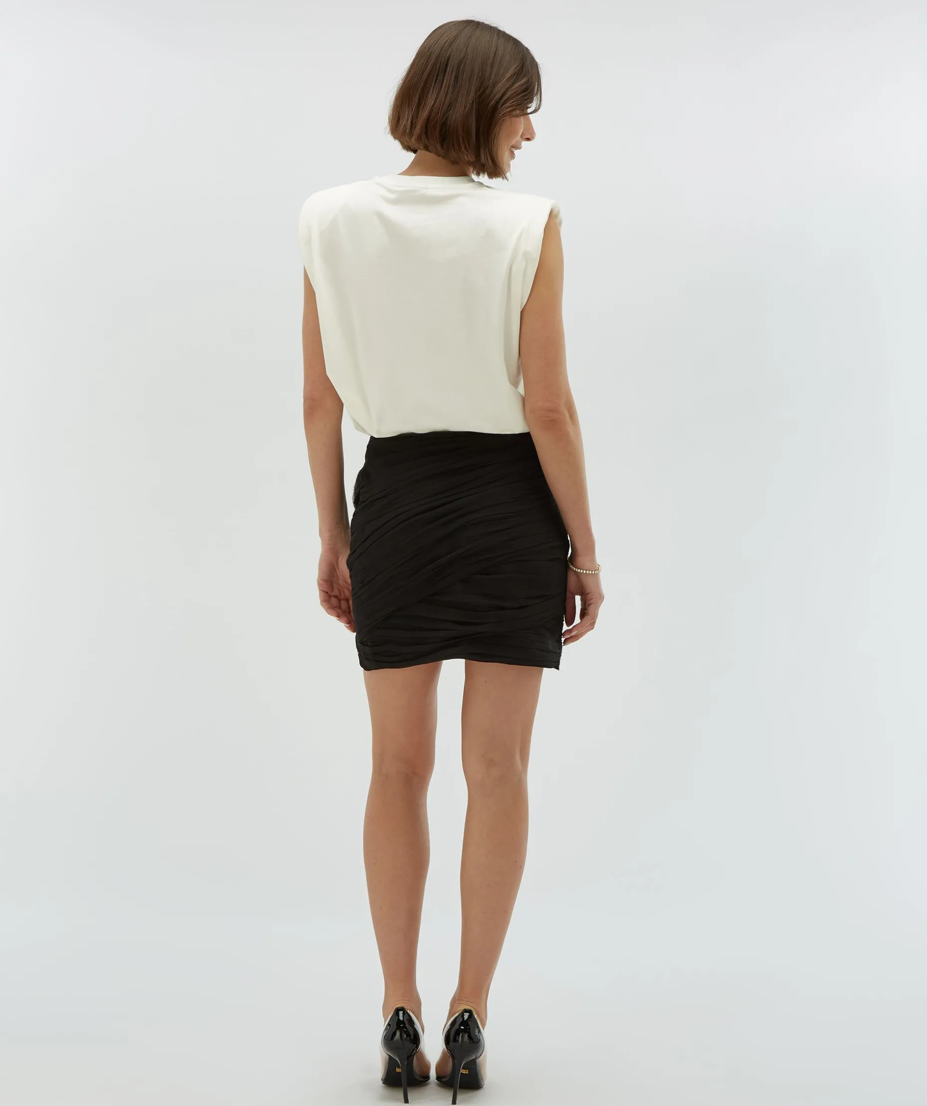 LIYANNA high waist fitted rok - black