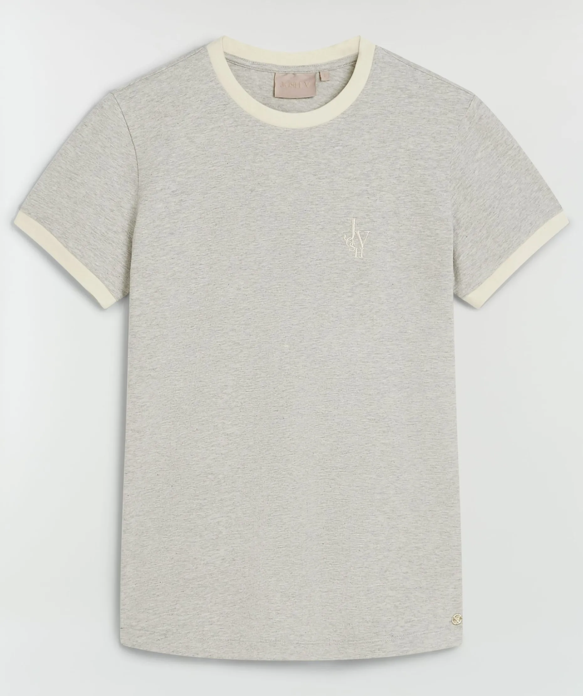 LOREN fitted T-shirt met logo - grey melange