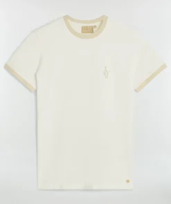 LOREN fitted T-shirt met logo - off white