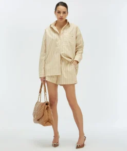 LOVA oversized blouse met strepen - light ecru