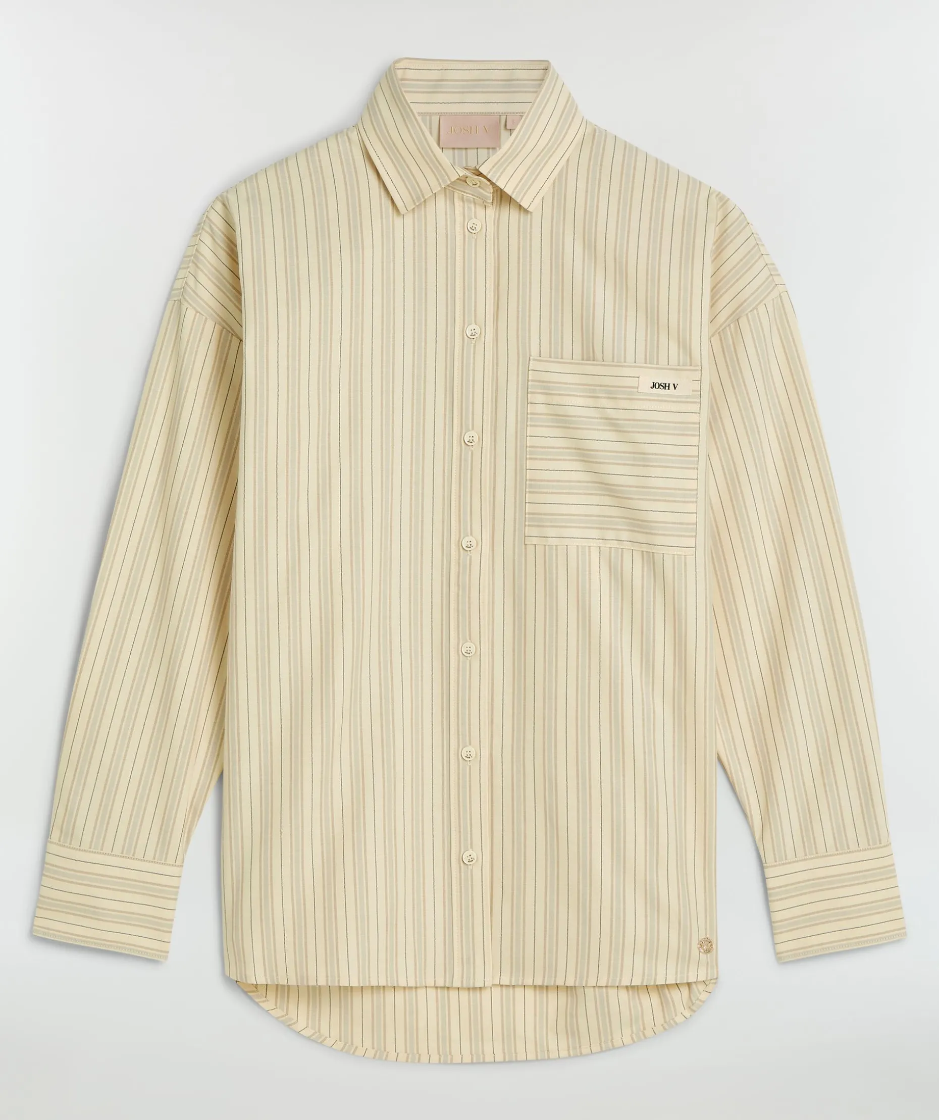 LOVA oversized blouse met strepen - light ecru