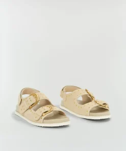 MAARTJE sandalen van leer - beige