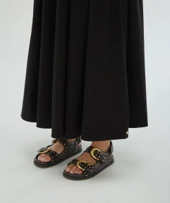 MAARTJE sandalen van leer - black