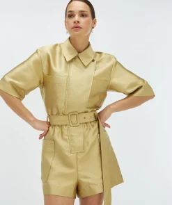 MAXIME regular fit playsuit - dull gold