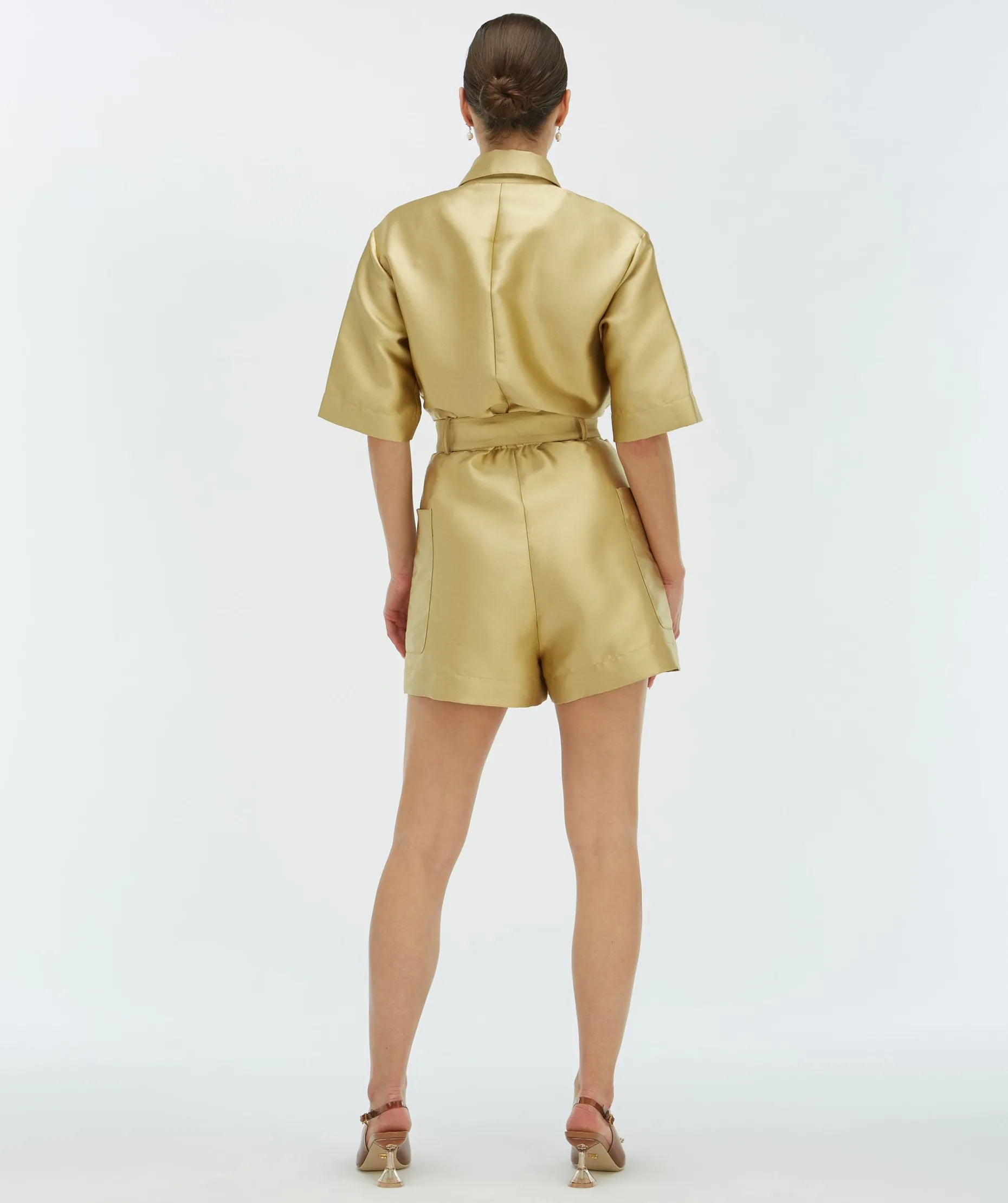 MAXIME regular fit playsuit - dull gold