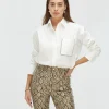 MEGGY relaxed fit blouse met sierstenen - off white