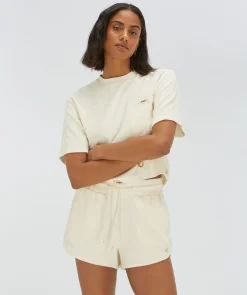 MIAH regular fit shorts van badstof - creme white