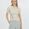 NADIE fitted trui met sierstenen - grey melange