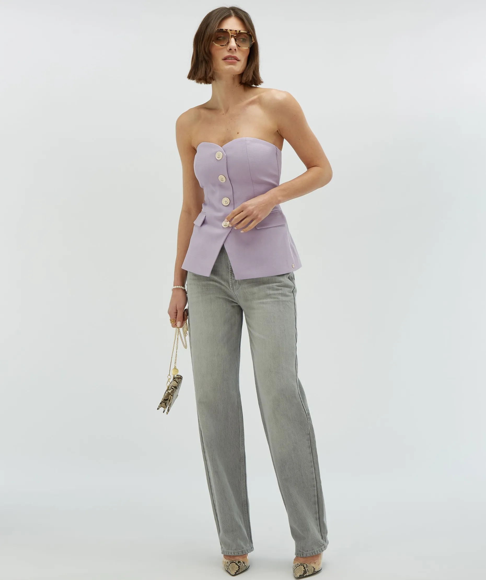 NIVA fitted bustier top - lilac