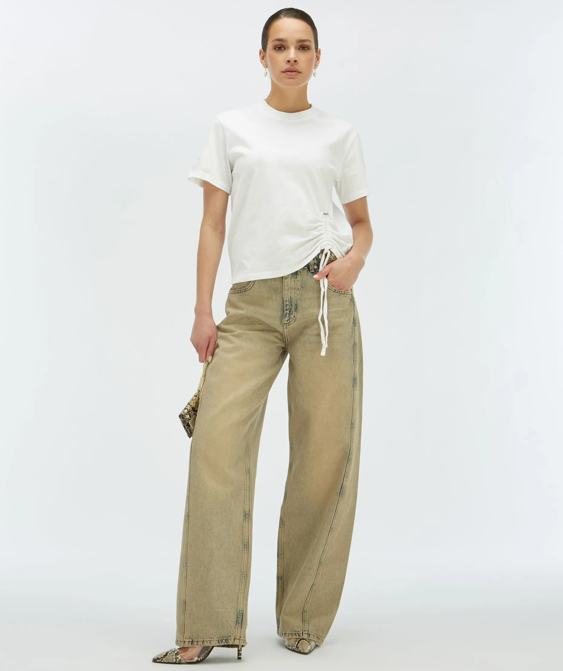 NOMA T-shirt met trekkoord - off white