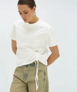 NOMA T-shirt met trekkoord - off white