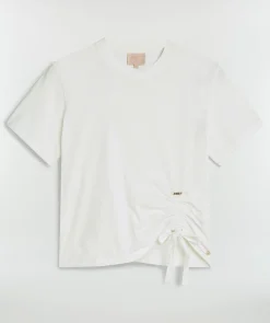 NOMA T-shirt met trekkoord - off white