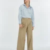 OLIVIA high rise wide leg pantalon - light mink