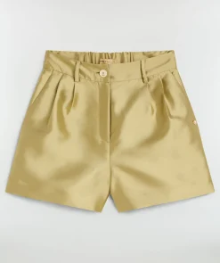 PAIGE high waisted shorts - dull gold
