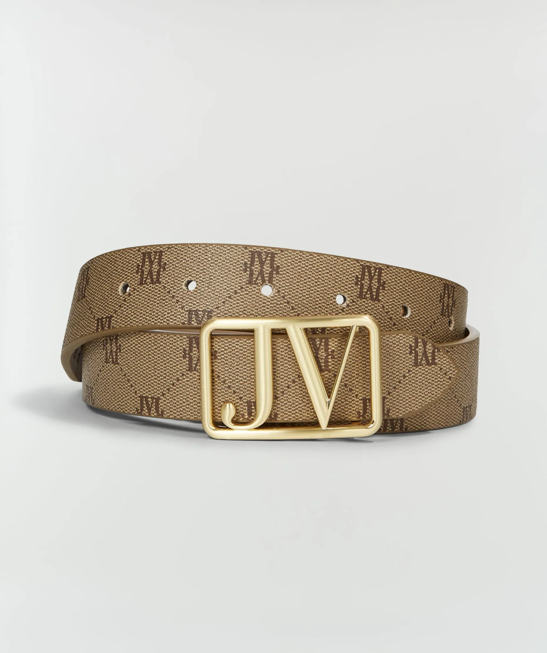 PERRI riem met logoprint - mink