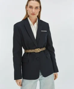 PERRI riem met logoprint - mink