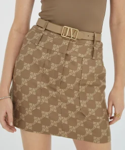 PERRI riem met logoprint - mink