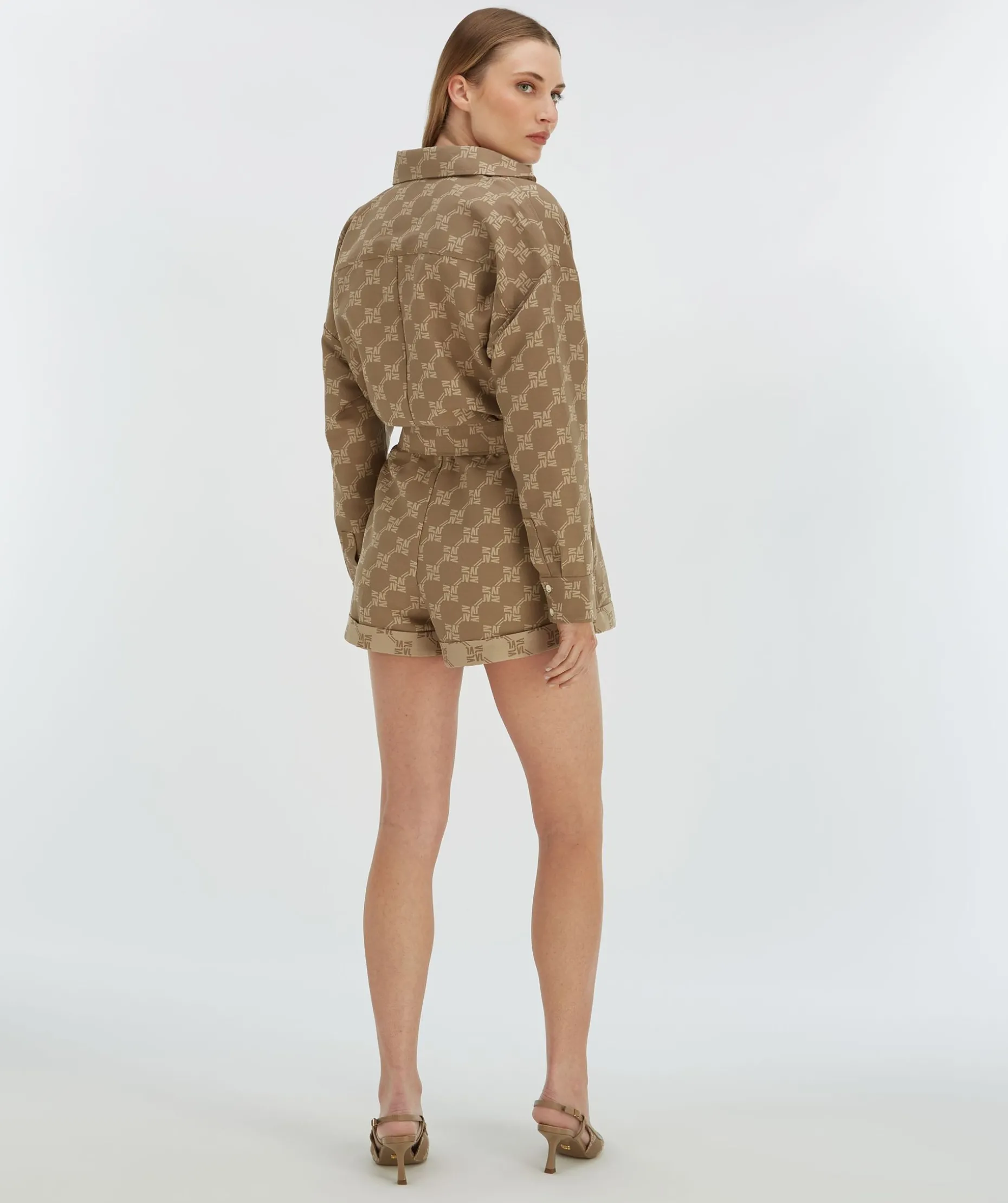 PIEN playsuit met logoprint - mink