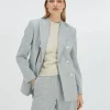 PLEUN regular fit blazer met krijtstreep - sky blue