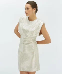 PORTIA slim fit jurk in metallic - silver glitter