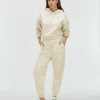 PRESTON straight fit joggingbroek - light ecru melange