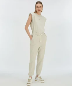 PRESTON straight fit joggingbroek - salt melange