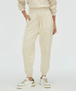 PRESTON straight fit joggingbroek - light ecru melange