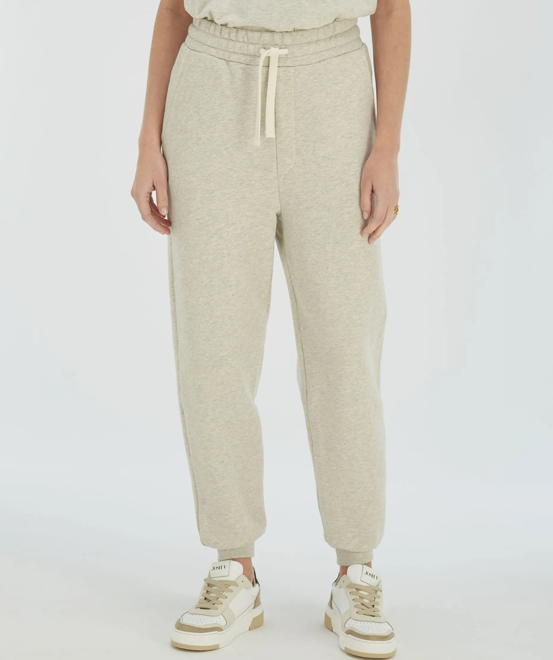PRESTON straight fit joggingbroek - salt melange