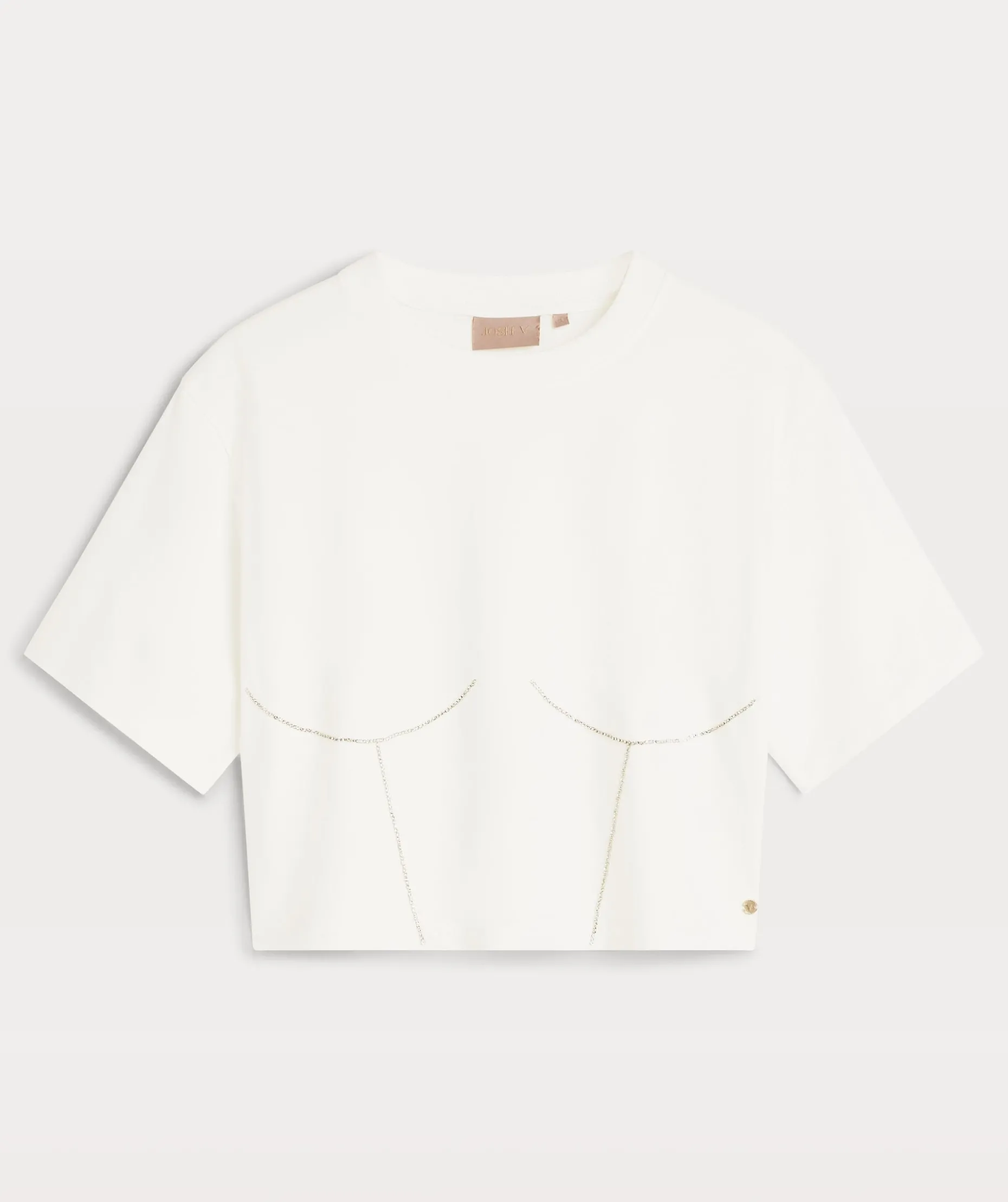 QUINN oversized T-shirt met sierstenen - off white
