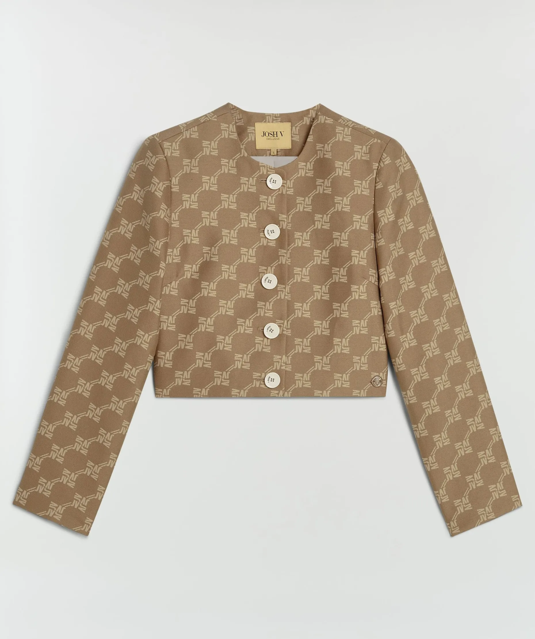 REMI cropped blazer met logoprint - mink