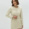 REMI cropped bouclé blazer met lurex - light ecru