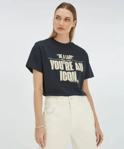 ROXY ICONIC oversized T-shirt met opdruk - dark navy