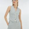 RUDY fitted gilet met krijtstreep - sky blue