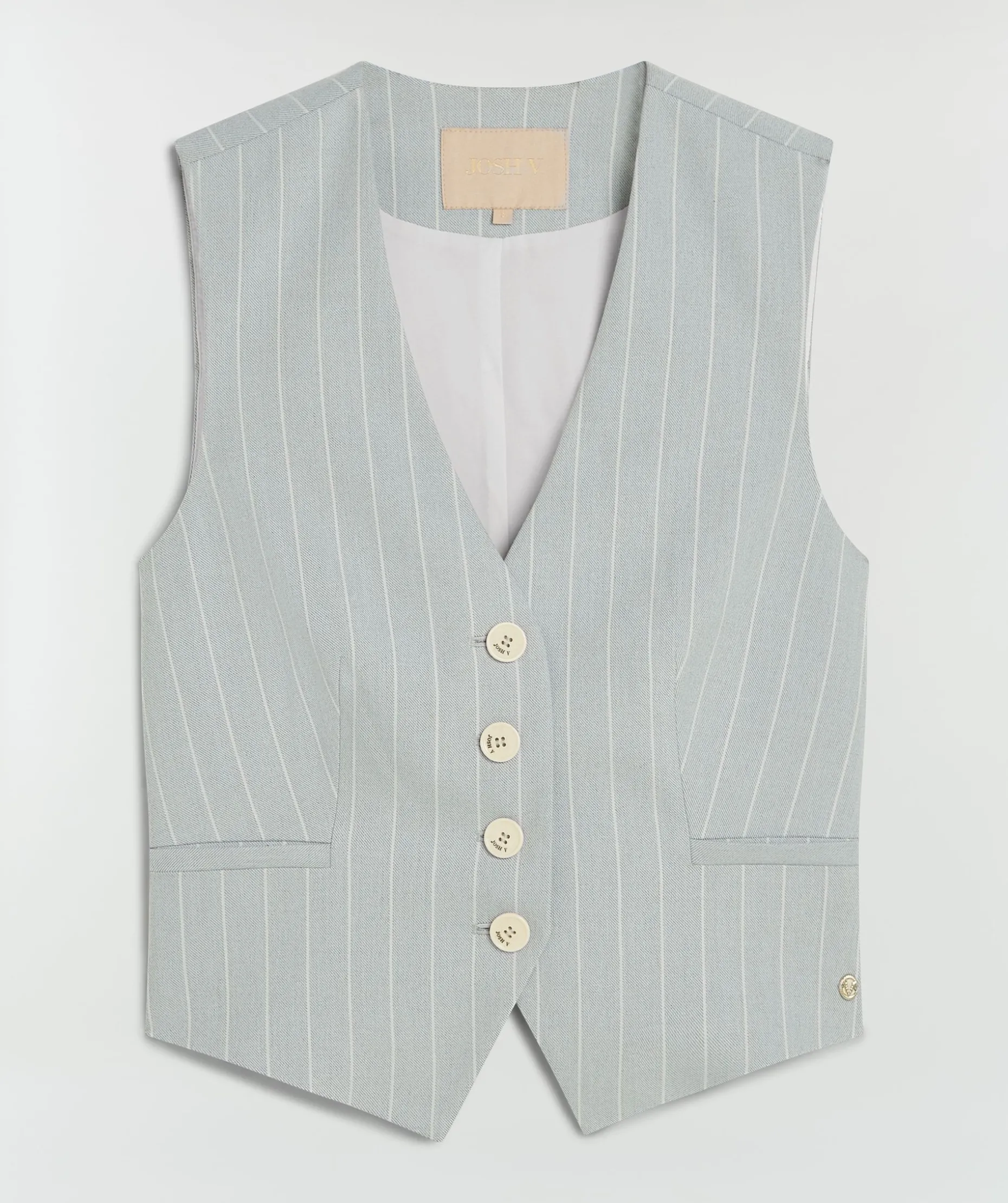 RUDY fitted gilet met krijtstreep - sky blue