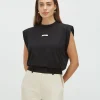 SUE T-shirt met schoudervulling - black
