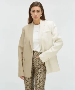 SUUS oversized two-tone herenblazer - light mink ecru