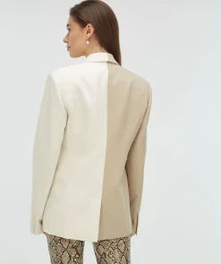 SUUS oversized two-tone herenblazer - light mink ecru