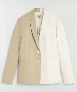SUUS oversized two-tone herenblazer - light mink ecru
