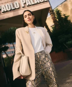 SUUS oversized two-tone herenblazer - light mink ecru