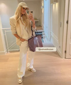 SUUS oversized two-tone herenblazer - light mink ecru