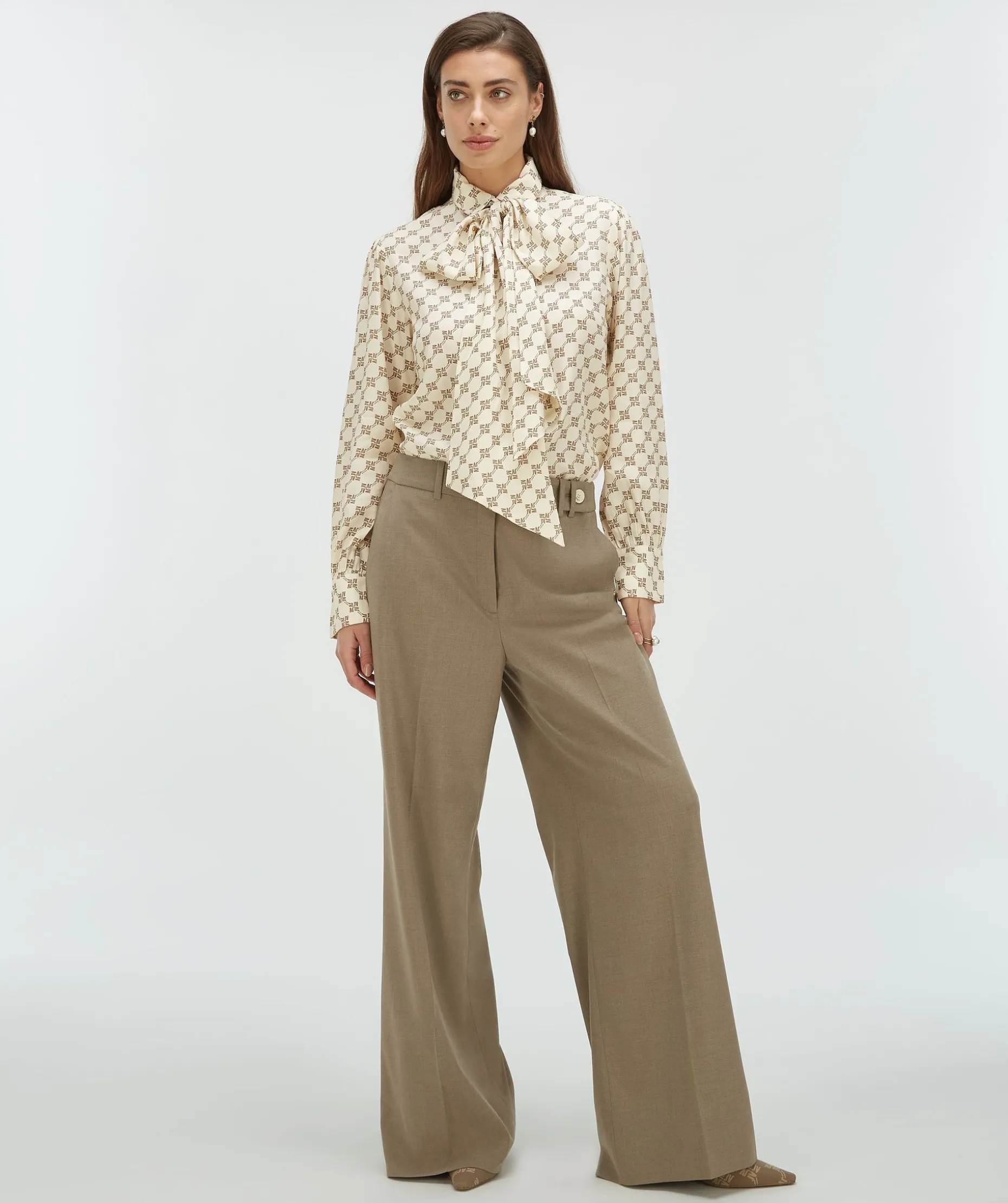 SYDNEY regular fit blouse met logoprint - light ecru light mink