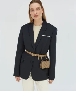 SYNNE portemonnee met logoprint - mink