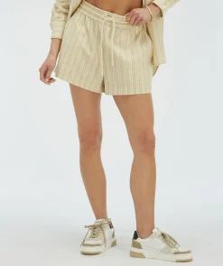 TATUM regular fit shorts met strepen - light ecru